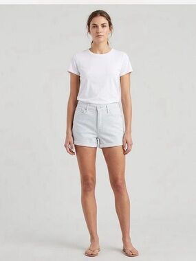 ⚡️Levi’s Mid Length White Denim Shorts with Blue Stripes